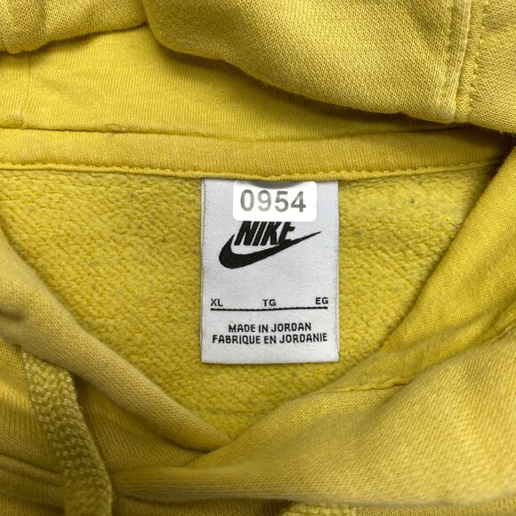 Vintage Nike Hoodie Men's XL Yellow Drawstring Pullover Swoosh White Tag Y2K - Picture 8 of 12